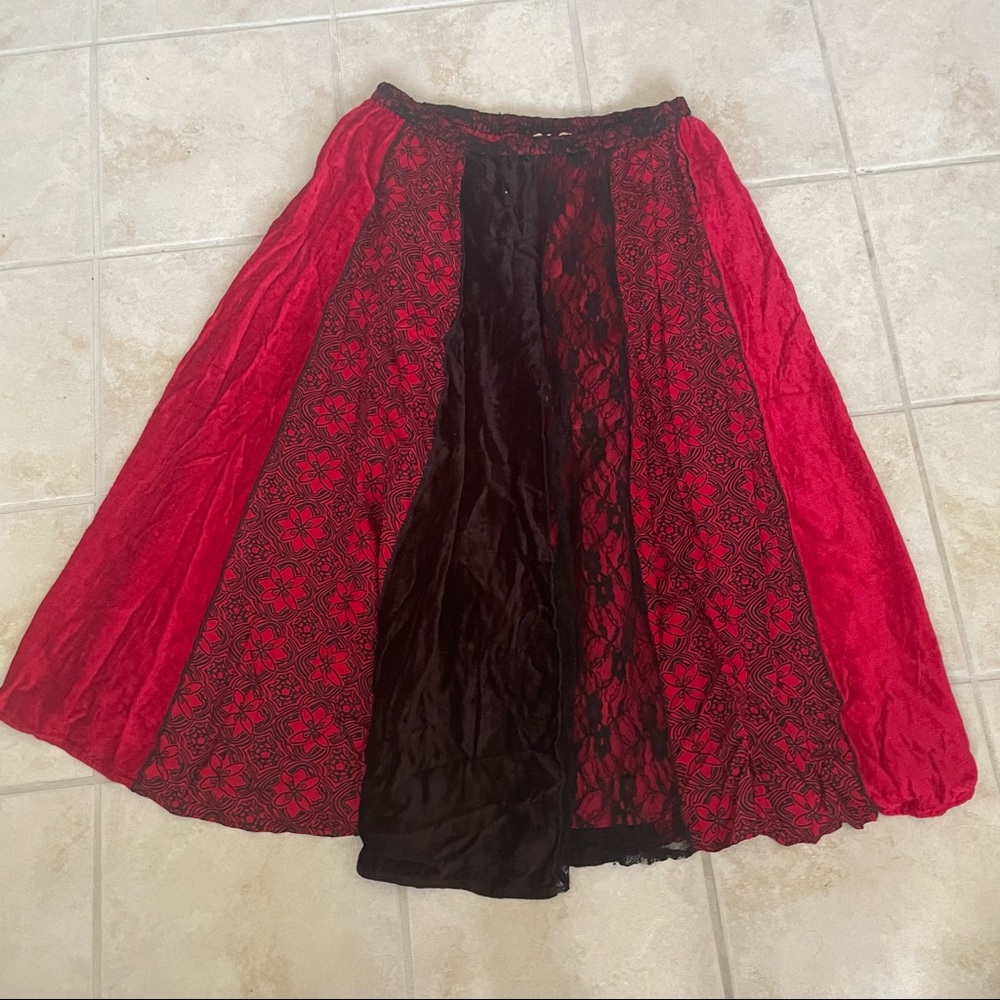 black and red lace skirt